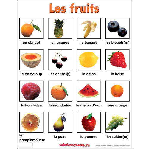 les fruitsfruits french chart n3613_xl